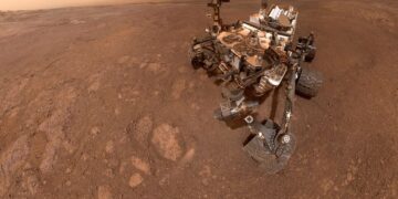 Rover Curiosity operating on Mars. Credits: NASA/JPL-Caltech/MSSS.