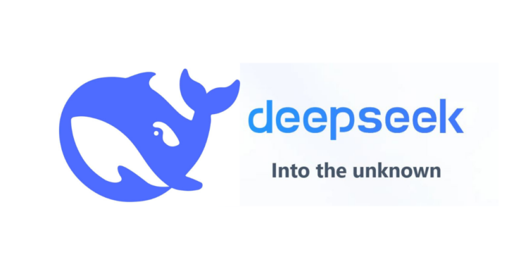 deepseek logo and landing page